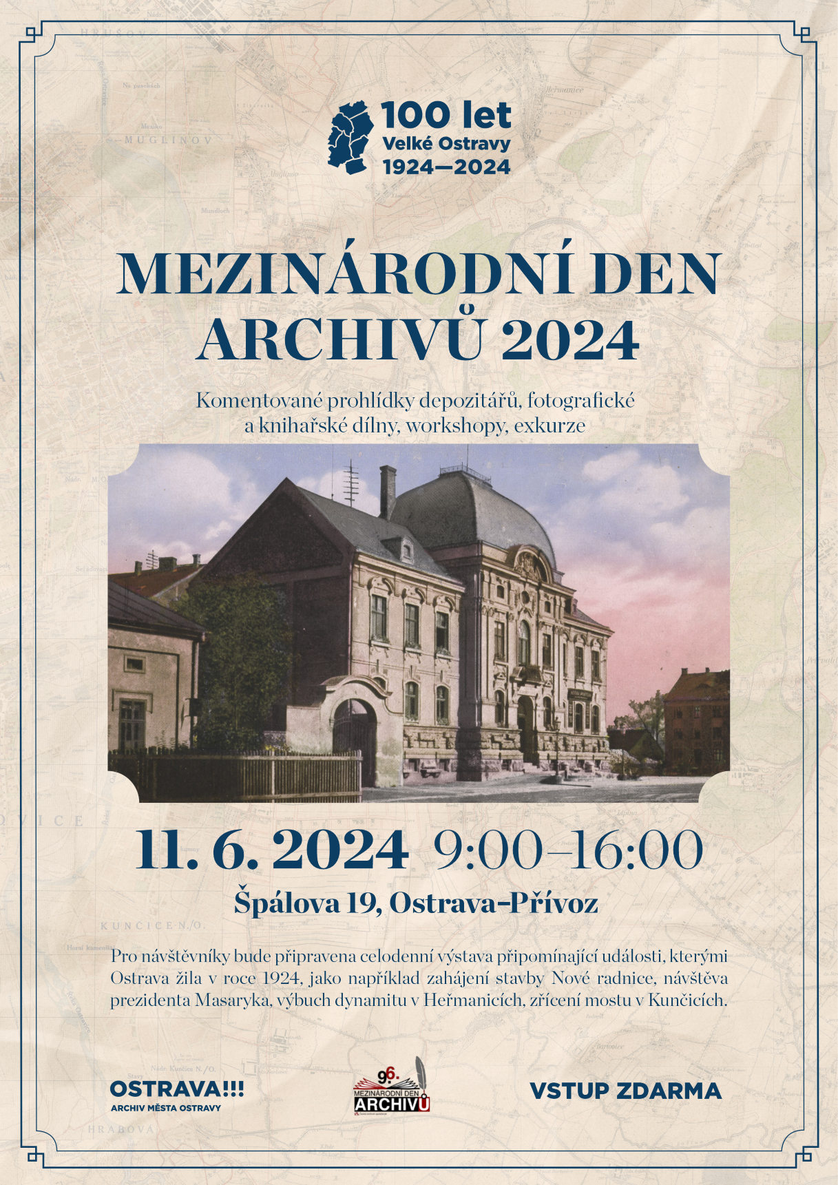 Grafický plakát k Mezinárodnímu sni archivů v Ostravě. Autor: MMO